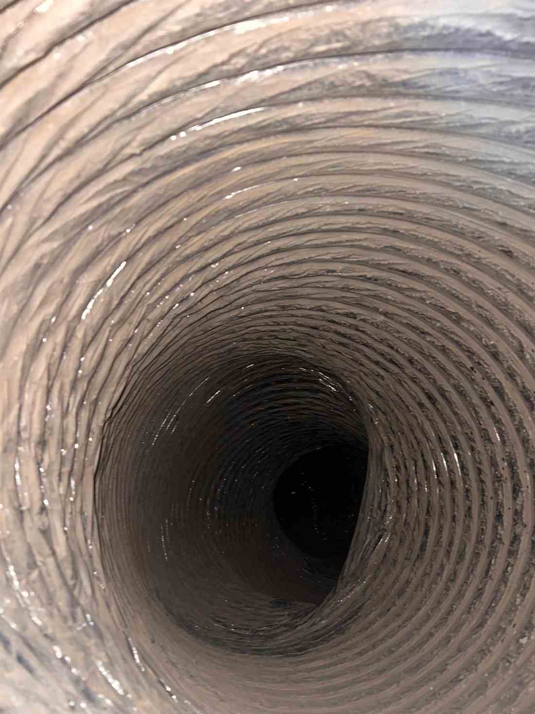 Large Return Air Duct Cleaning in Dallas TX Large return air duct being cleaned in Dallas, TX
