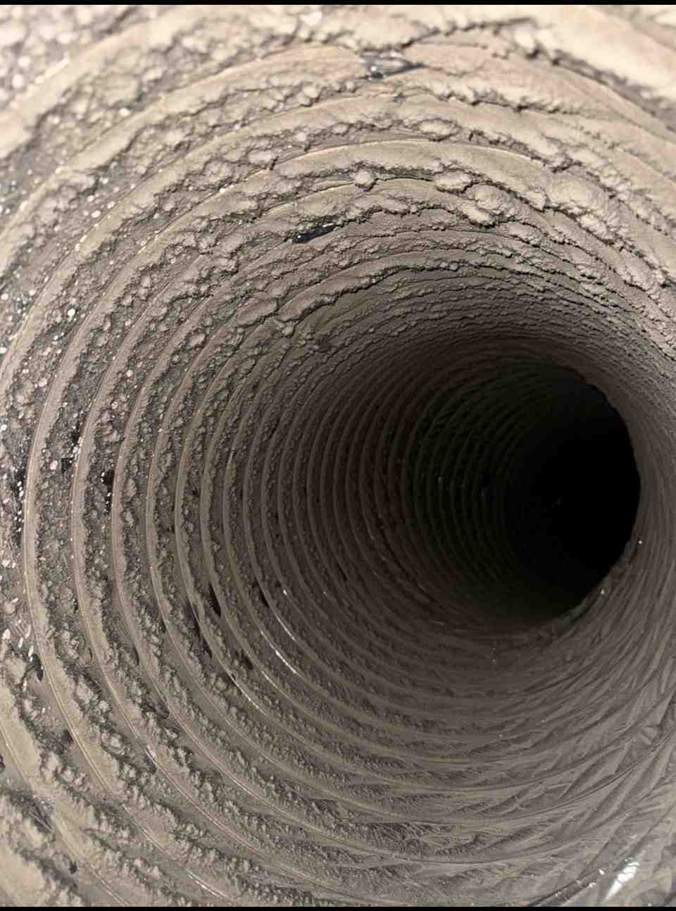 Dust in a Return Air Duct in Dallas TX Dust inside a medium return air duct in Dallas, TX