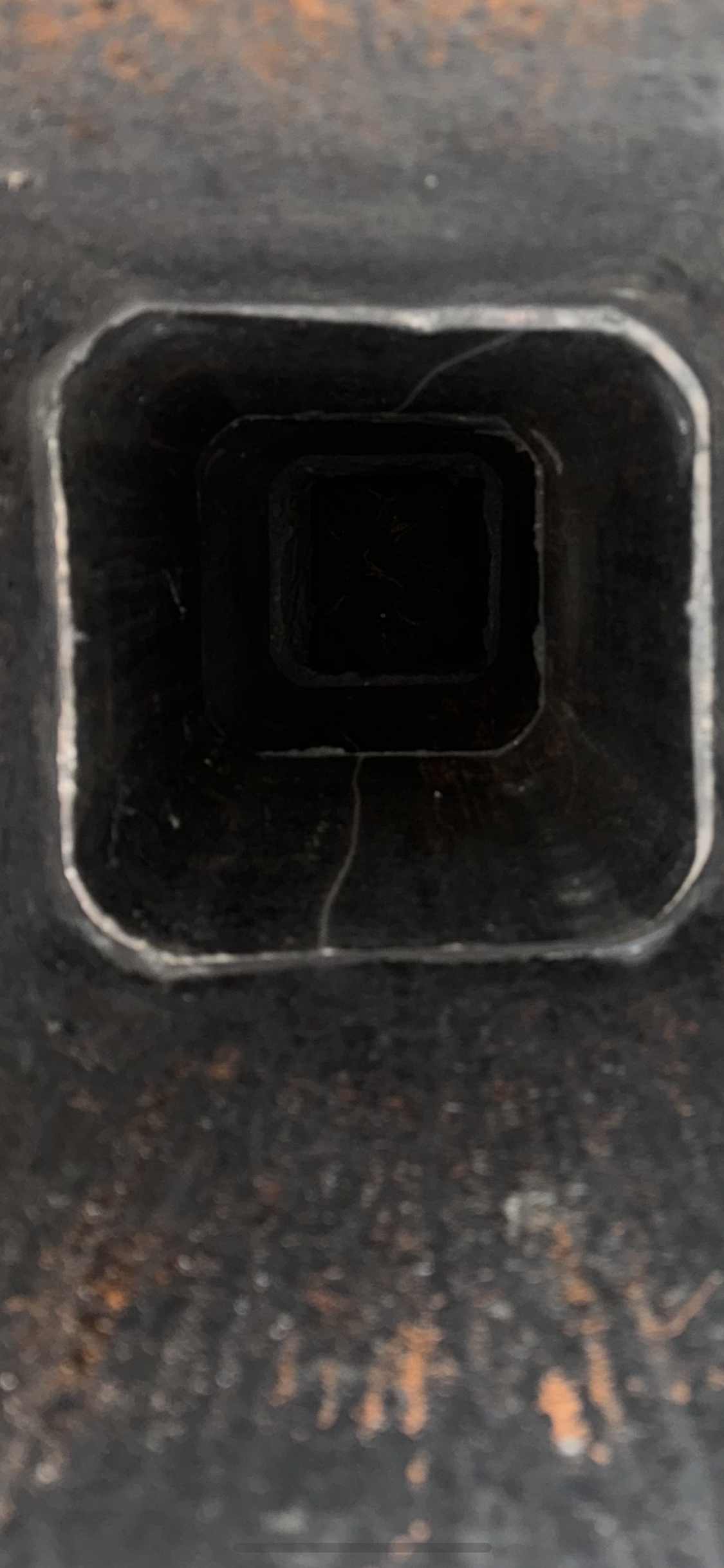 Metal chimney liner opening cleaned during a chimney sweep in Dallas, TX