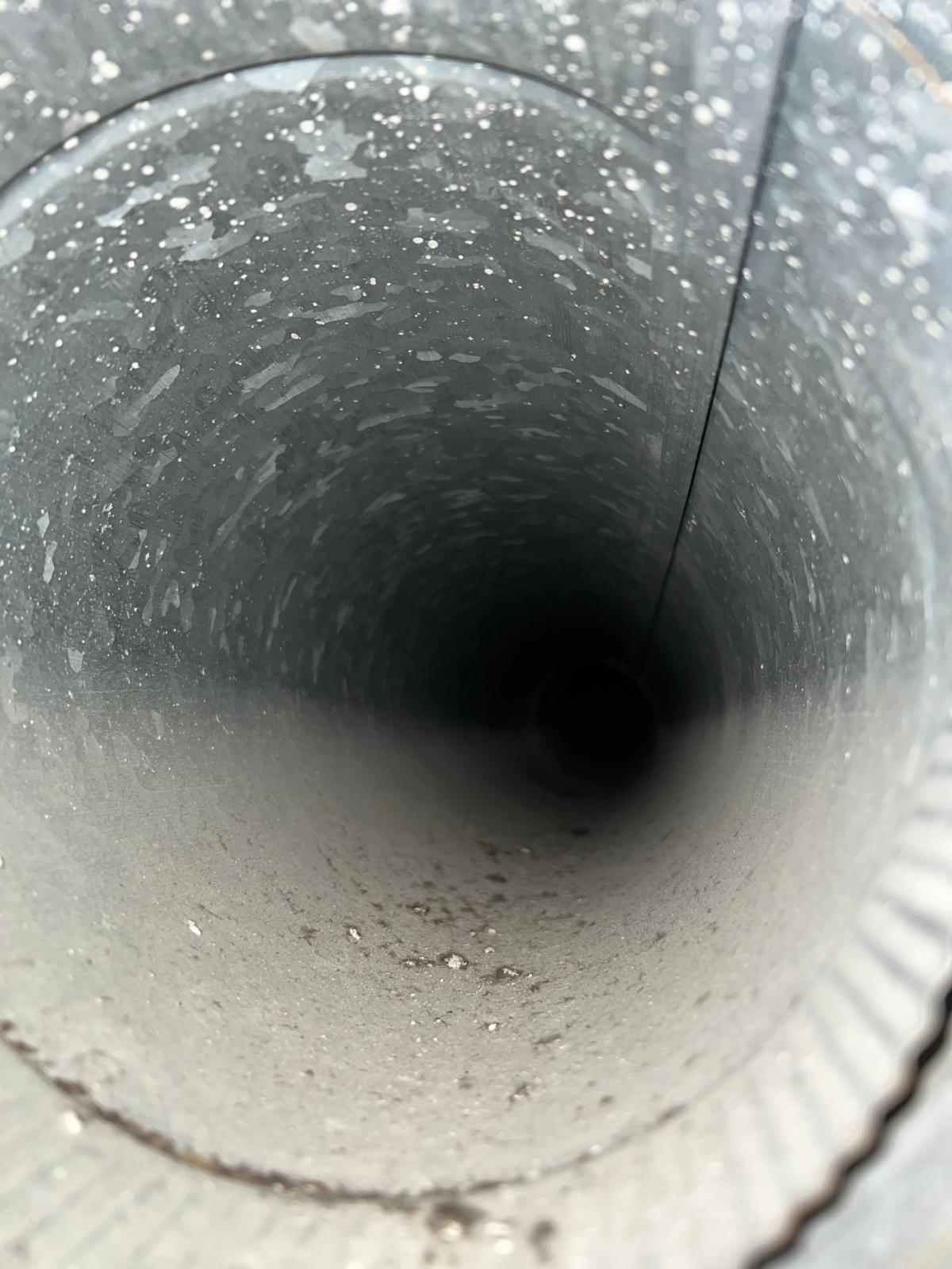 Galvanized metal air duct interior in Dallas, TX