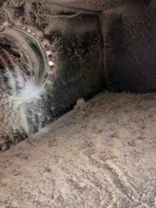 HVAC plenum box being cleaned in Dallas, TX