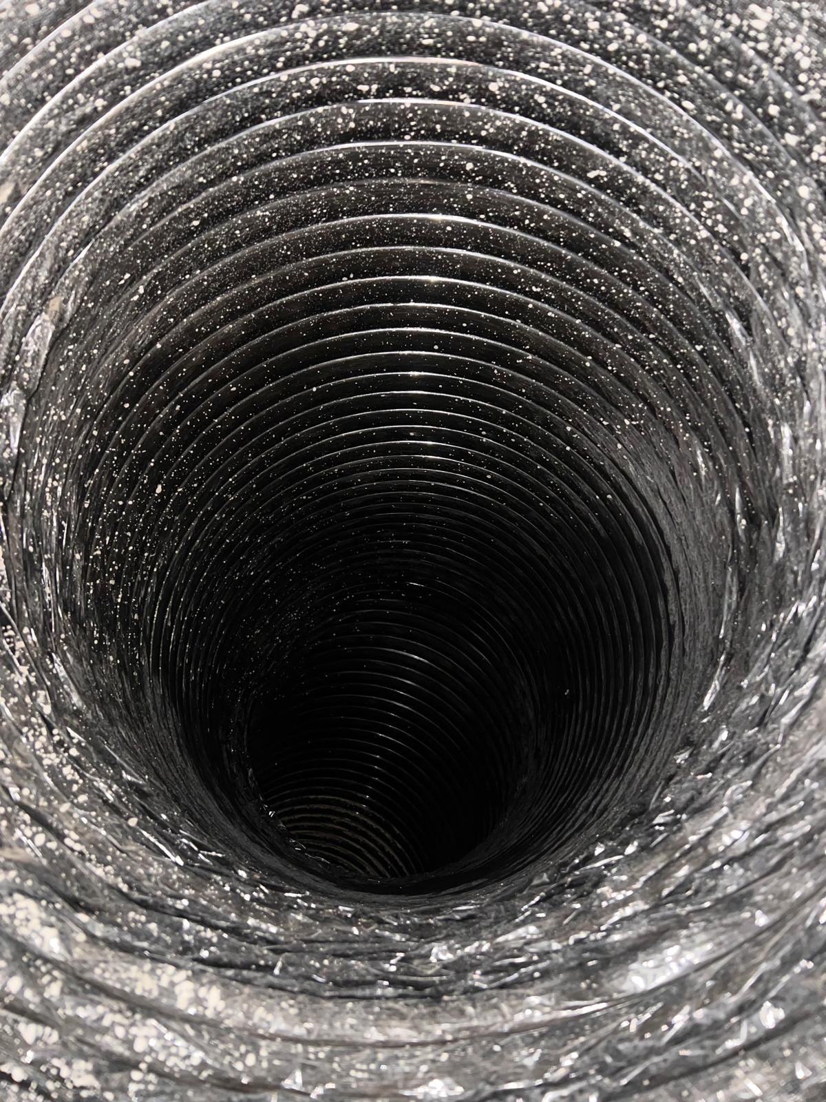 Flexible duct after dust removal, Frisco TX
